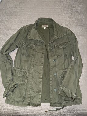 Olive Utility Field Jacket with Front Pockets